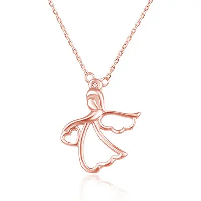 Beneto Bronze necklace with angel AGS1326/47-ROSE