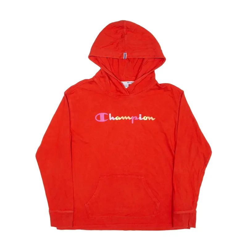 CHAMPION Hoodie Orange Pullover Womens M