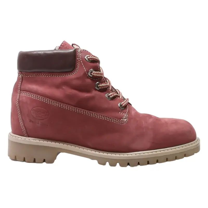 DOCKERS Lace-Up Boots Maroon Suede Womens UK 7
