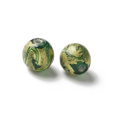 Handmade Gold Foil Glass Beads