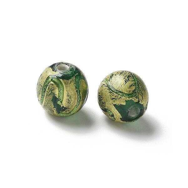 Handmade Gold Foil Glass Beads