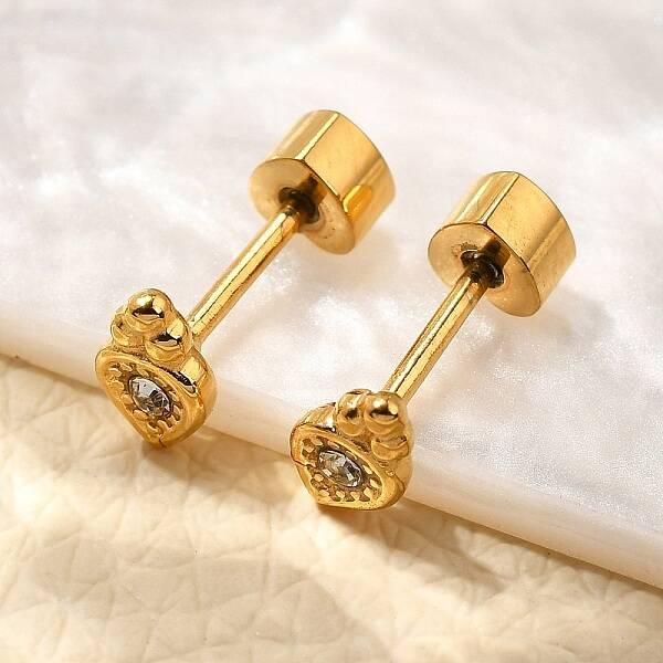 Ion Plating(IP) 304 Stainless Steel Carrot Stud Earrings
