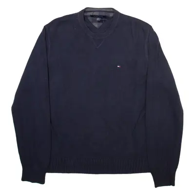 TOMMY HILFIGER Mens Jumper Blue Tight Knit XL