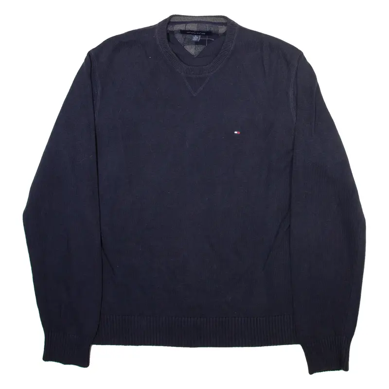 TOMMY HILFIGER Mens Jumper Blue Tight Knit XL