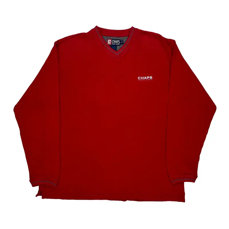 Chaps Ralph Lauren Fleece - Large Red Cotton