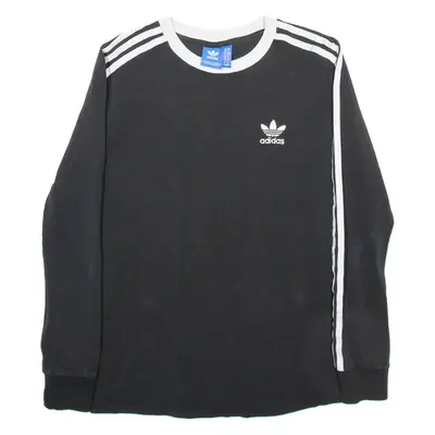 ADIDAS Womens T-Shirt Black Long Sleeve UK 10