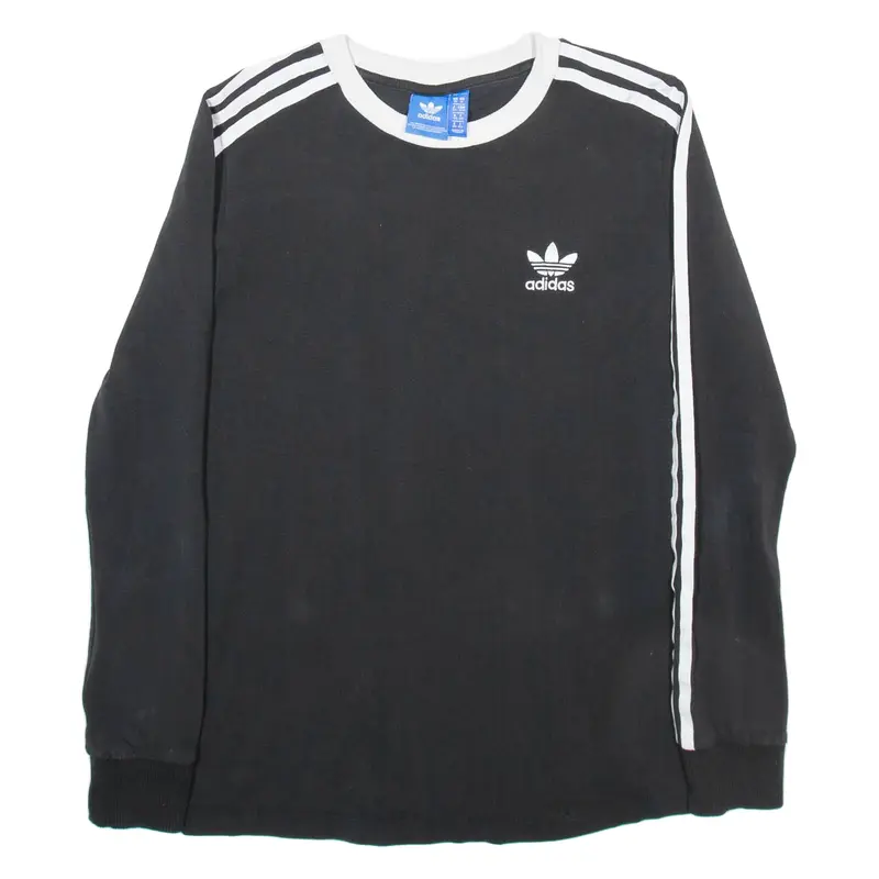 ADIDAS Womens T-Shirt Black Long Sleeve UK 10