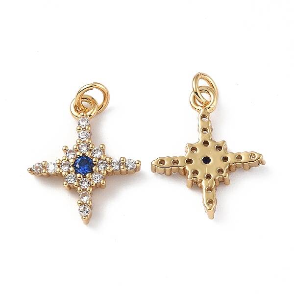 Brass Micro Pave Cubic Zirconia Charms