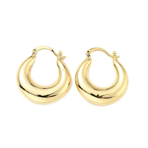 Rack Plating Brass Chunky Hoop Earrings for Women