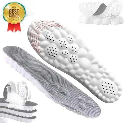Cloud 4D Orthopedic Insoles for Men & Women - Plantar Fasciitis, Sports Shoes, Anti Fatigue, Shock Absorption, Foot Pain Reli...