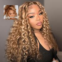 Wavymy Wear Go 7x5 Glueless Lace Honey Blonde Light Highlight Minimalist Water Wave Wig With Bleached Clean Knots 180% Densit...