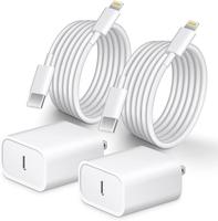 4-Pcs i Phone Charger Fast Charging, 20W PD Block with 5Ft Cable, Type C Travel Plug & Ligt ning Cord for IP 14/13/12/11, i P...