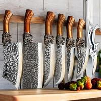 7-piece kitchen knife set, ultra-sharp stainless steel chef's knife with block, non-stick rust-proof, ergonomically designed ...
