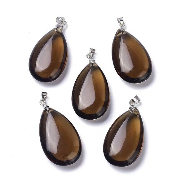 Synthetic Smoky Quartz Pendants