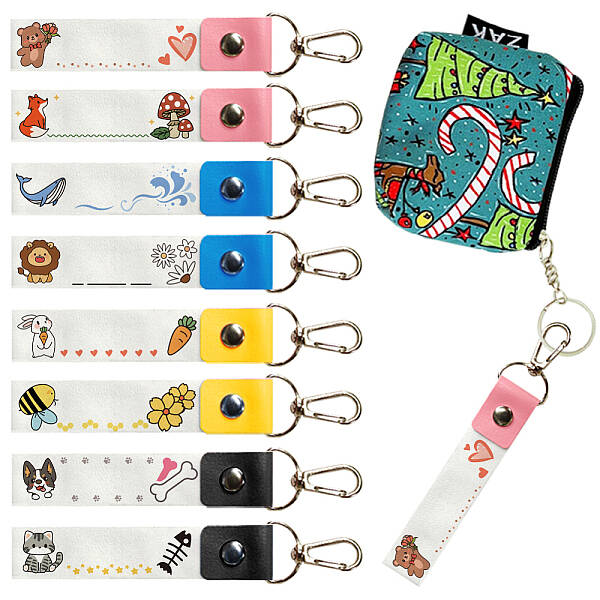 PU Leather & Cotton Name Marker Keychain
