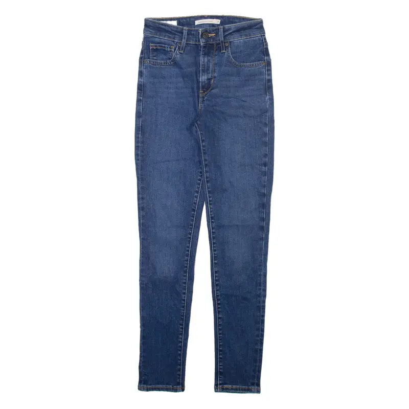 LEVI'S 721 High Rise Big E Womens Jeans Blue Slim Skinny W24 L28