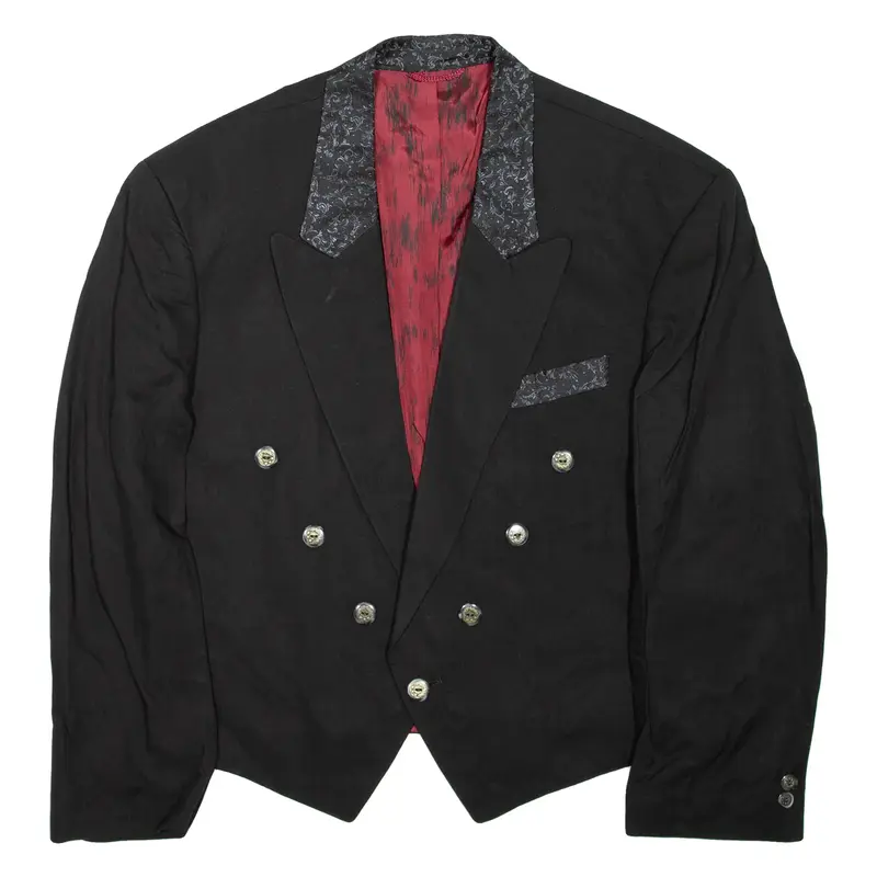 Mens Blazer Coat Black Viscose L