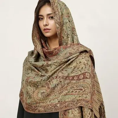 Casual Daily Fit Vintage Shawl Cashew Flower Tassel Hijab Wrap (MH101) Cashmere Pashmina