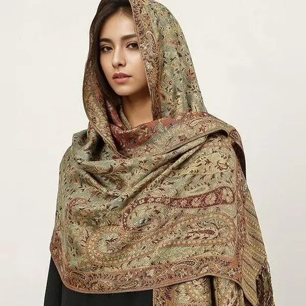 Casual Daily Fit Vintage Shawl Cashew Flower Tassel Hijab Wrap (MH101)  Cashmere Pashmina
