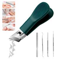 Five Sets of Eagle Beak Beveled Nail Clippers - Wide Jaw Opening Anti-Splash Slanted Nail Clipper, 25 Degree Oblique Nail Cli...