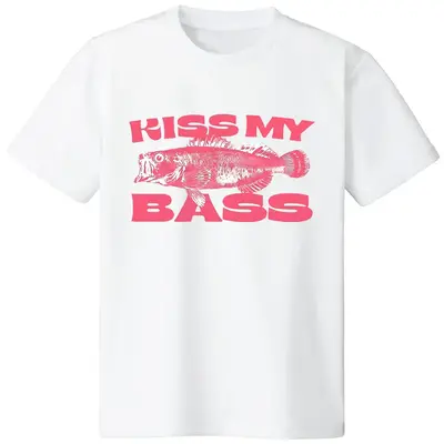 Kiss My Bass Vintage Style Fishing T-Shirt, Fisher Graphic Shirt Pink Design,Comfortable sweatshirt, with or without a hood