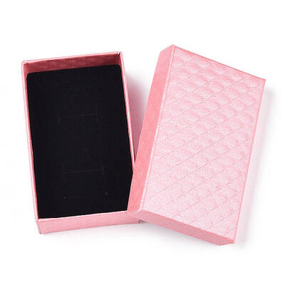 Rhombus Textured Cardboard Jewelry Boxes