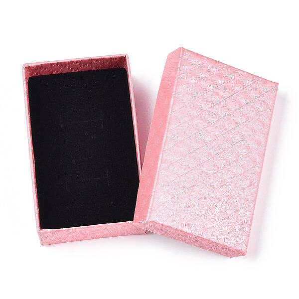 Rhombus Textured Cardboard Jewelry Boxes