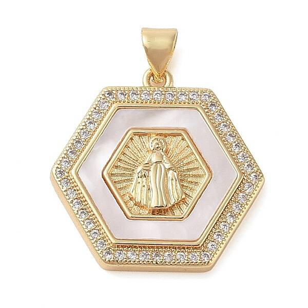 Brass Micro Pave Cubic Zirconia Pendants