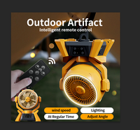 Multi-functional large capacity Camping Fan with LED Light, 20000mAh Rechargeable Battery Powered Portable Fan with 360° Rot...