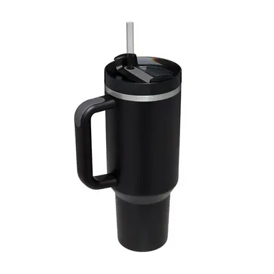 40 Oz Tumbler With Handle Straw Insulated, Stainless Steel Spill Proof Vacuum Coffee Cup Tumbler With Lid Tapered Mug Gifts F...