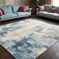 Abstract Faux Cashmere Area Rug, Washable Rug With Non-Slip Backing, Low Pile Area Rug Carpet For Living Room Bedroom Dining ...