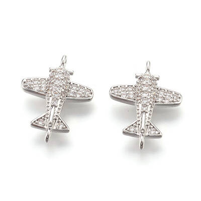 Brass Micro Pave Cubic Zirconia Links