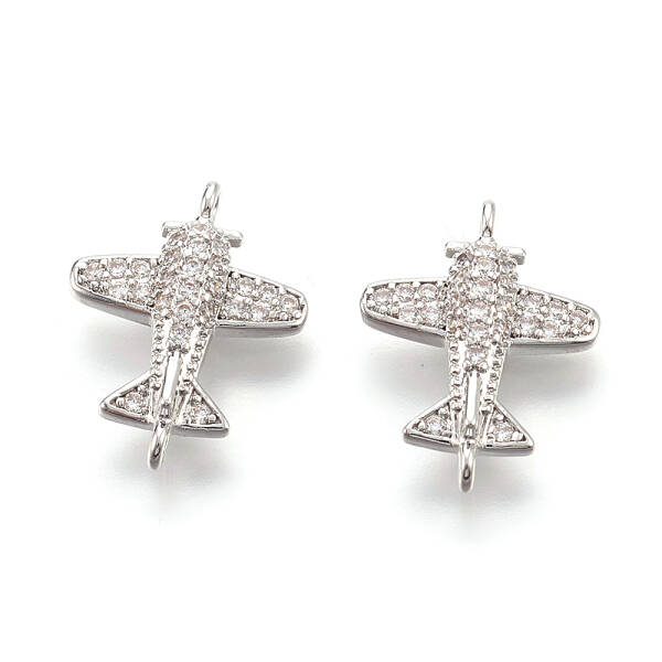 Brass Micro Pave Cubic Zirconia Links