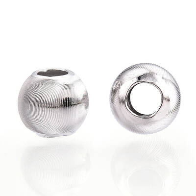 Rhodium Plated 925 Sterling Silver Beads