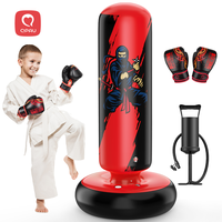 QPAU 66-Inch Kids' Boxing Bag with Boxing Gloves, Stable Inflatable Boxing Bag, Standing Kids' Boxing Bag Toys for Boys and G...