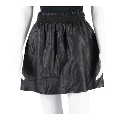 ZARA BASIC Leather Feel Womens Flare Skirt Black Short Leather UK 6