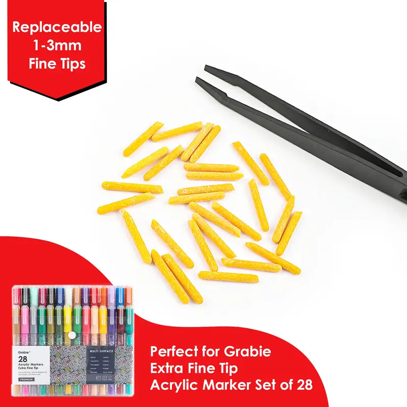 Grabie Replaceable 1-3mm Fine Tips, Perfect for Grabie Extra Fine Tip Acrylic Marker Set of 28, TikTokShopRestock, FallFreshn...