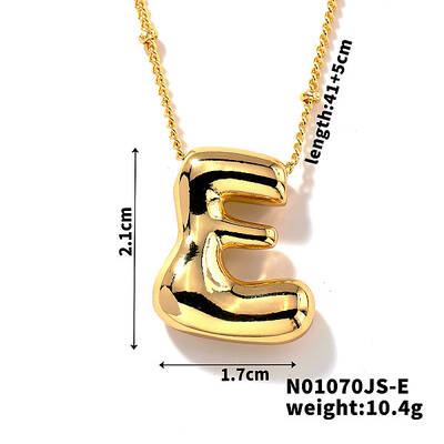 Simple and Stylish Brass Letter Pendant Satellite Chain Necklaces for Women Men