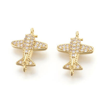 Brass Micro Pave Cubic Zirconia Links