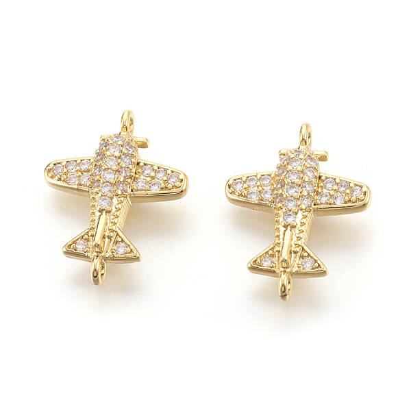 Brass Micro Pave Cubic Zirconia Links