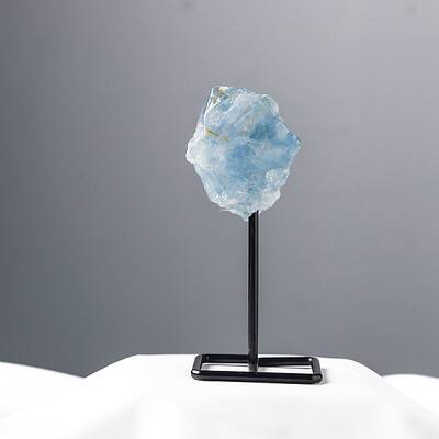 Natural Kyanite Lamp with Metal Holder Ornament