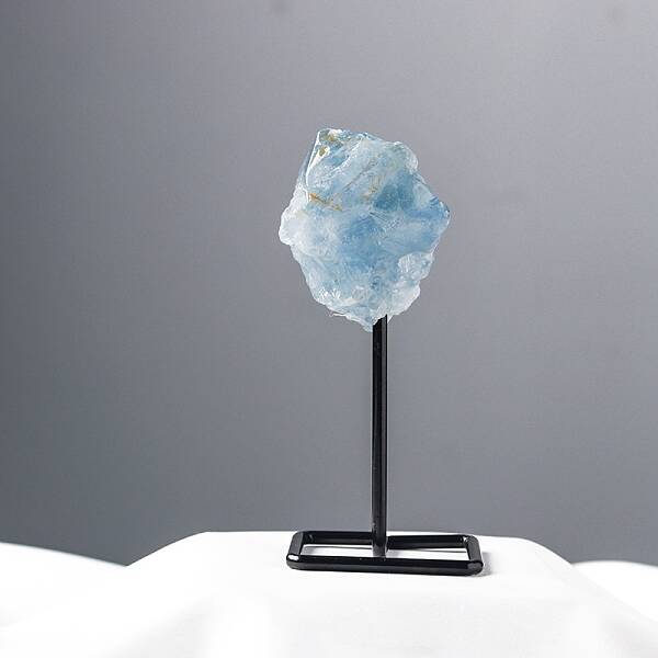 Natural Kyanite Lamp with Metal Holder Ornament