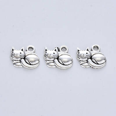 Tibetan Style Alloy Kitten Pendants