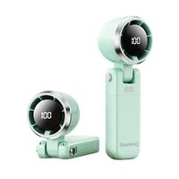 SparkHQ Portable Handheld Turbo Fan, 5 Speeds, <36dB, 4000mAh Battery Operated, Up to 10 Working Hours, 3 IN 1 Hand Fan Recha...
