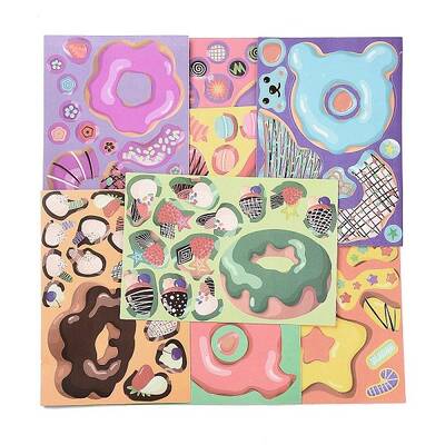 8Pcs Donut Cute PVC Adhesive Stickers Set