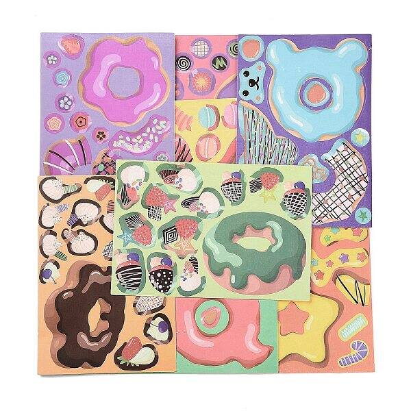 8Pcs Donut Cute PVC Adhesive Stickers Set