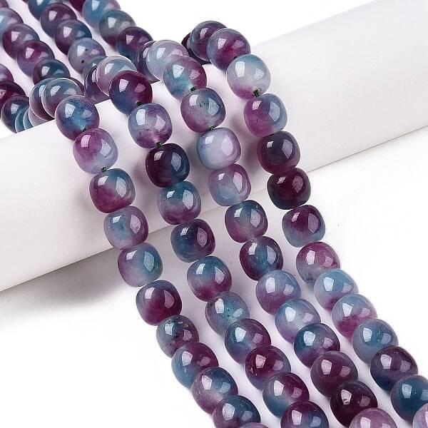 Dyed Natural White Jade Beads Strands