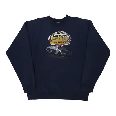 Daytona 500, 50 Years Port & Company Nascar Sweatshirt - XL Navy Cotton Blend