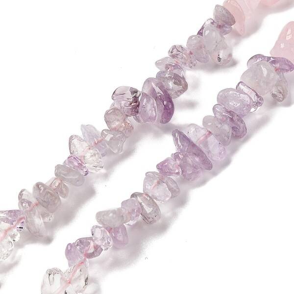 Natural Quartz Crystal & Rose Quartz & Amethyst Beads Strands