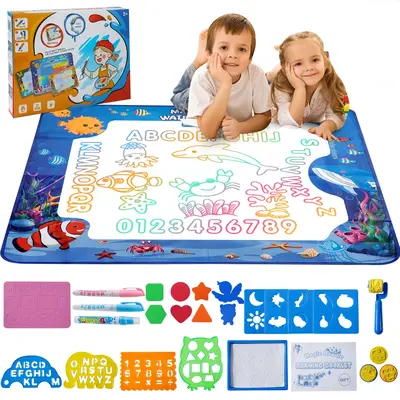 Water Doodle Mat - Educational Drawing & Writing Toy for Kids Aged 2-7 with Safe Non-Toxic Eco-Friendly Materials & Reusable ...